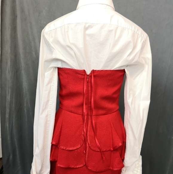 vintage Strapless Peplum Mini Cocktail dress - Picture 6 of 7
